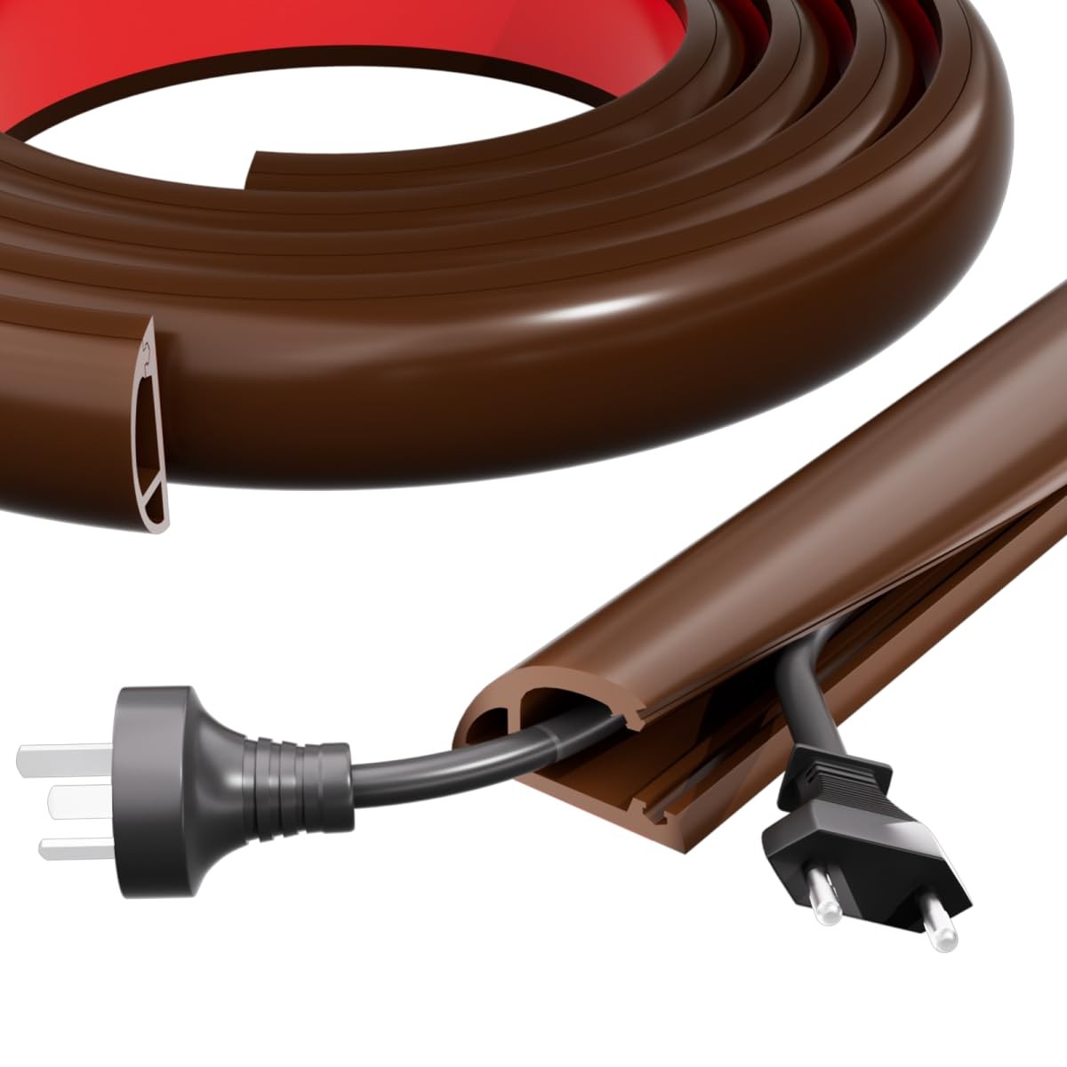 4FT Side-Open Extension Cord Covers for Wires on Floor,Silicone Power Cable P…