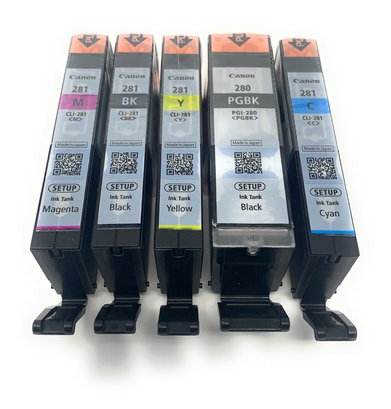 Canon OEM PGI-280 & CLI-281 Colors (CMY) and PGI/CLI Black Ink Cartridge Set up