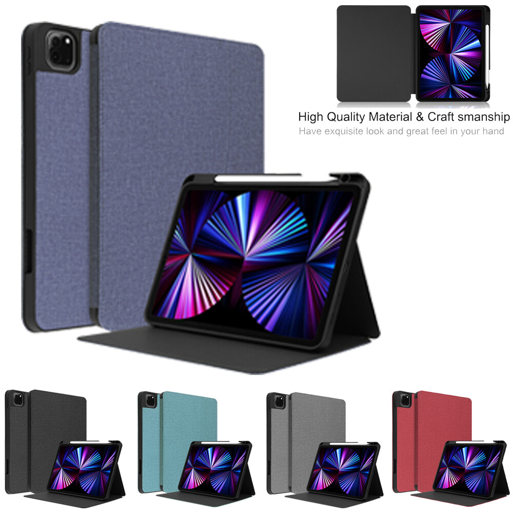 For Apple iPad Pro 11″ 1st 2nd 3rd 4th Gen With Pencil Holder Stand Case Cover