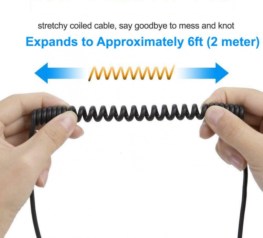 COILED CABLE USB-C TO TYPE-C FAST CHARGER CORD POWER WIRE for PHONES & TABLETS