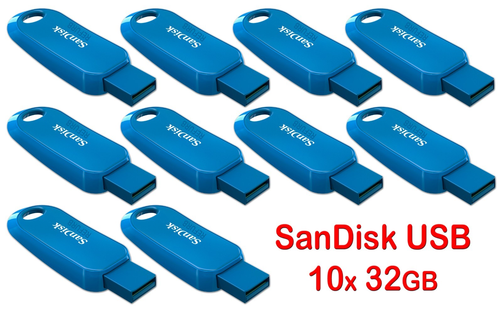 LOT 10x SanDisk Cruzer Snap USB 2.0 Flash Drive 32GB SDCZ62-032G – 32 GB B