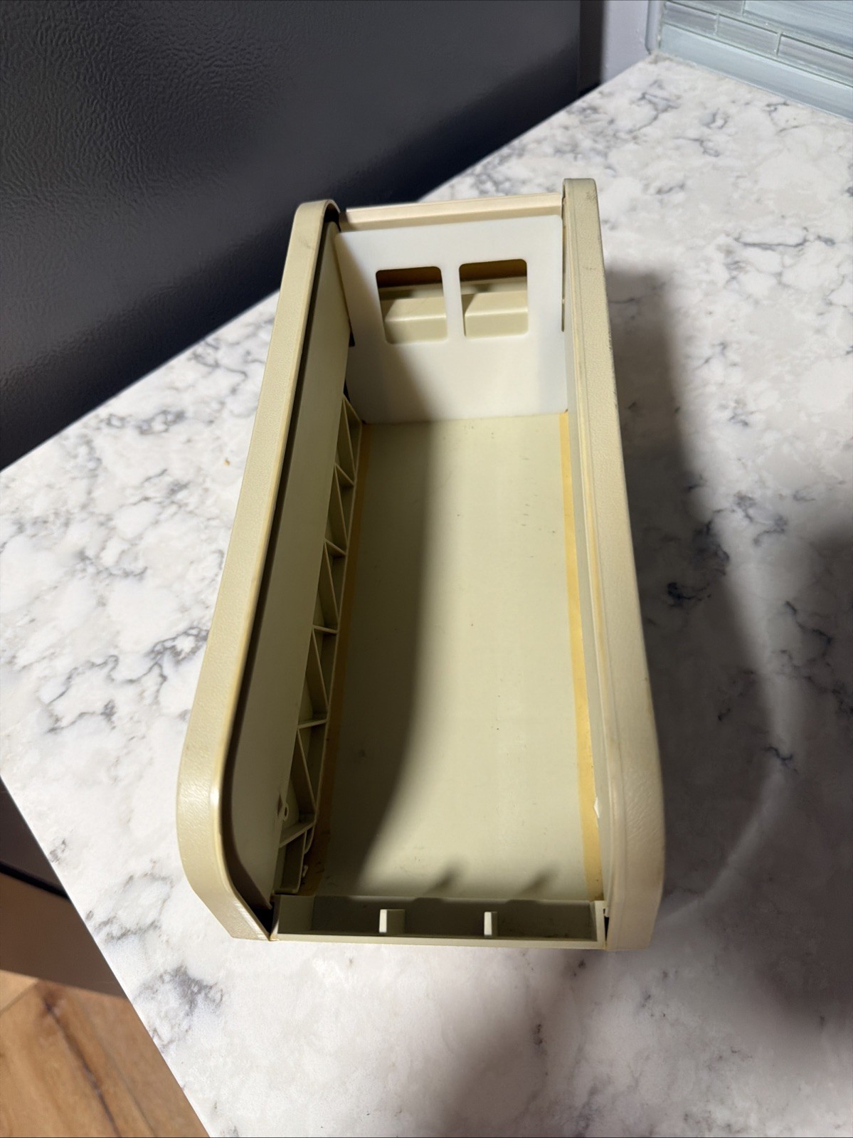 Vintage 1980’s Faux Wood Plastic Roll Top 3.5” Floppy Disk Case Storage