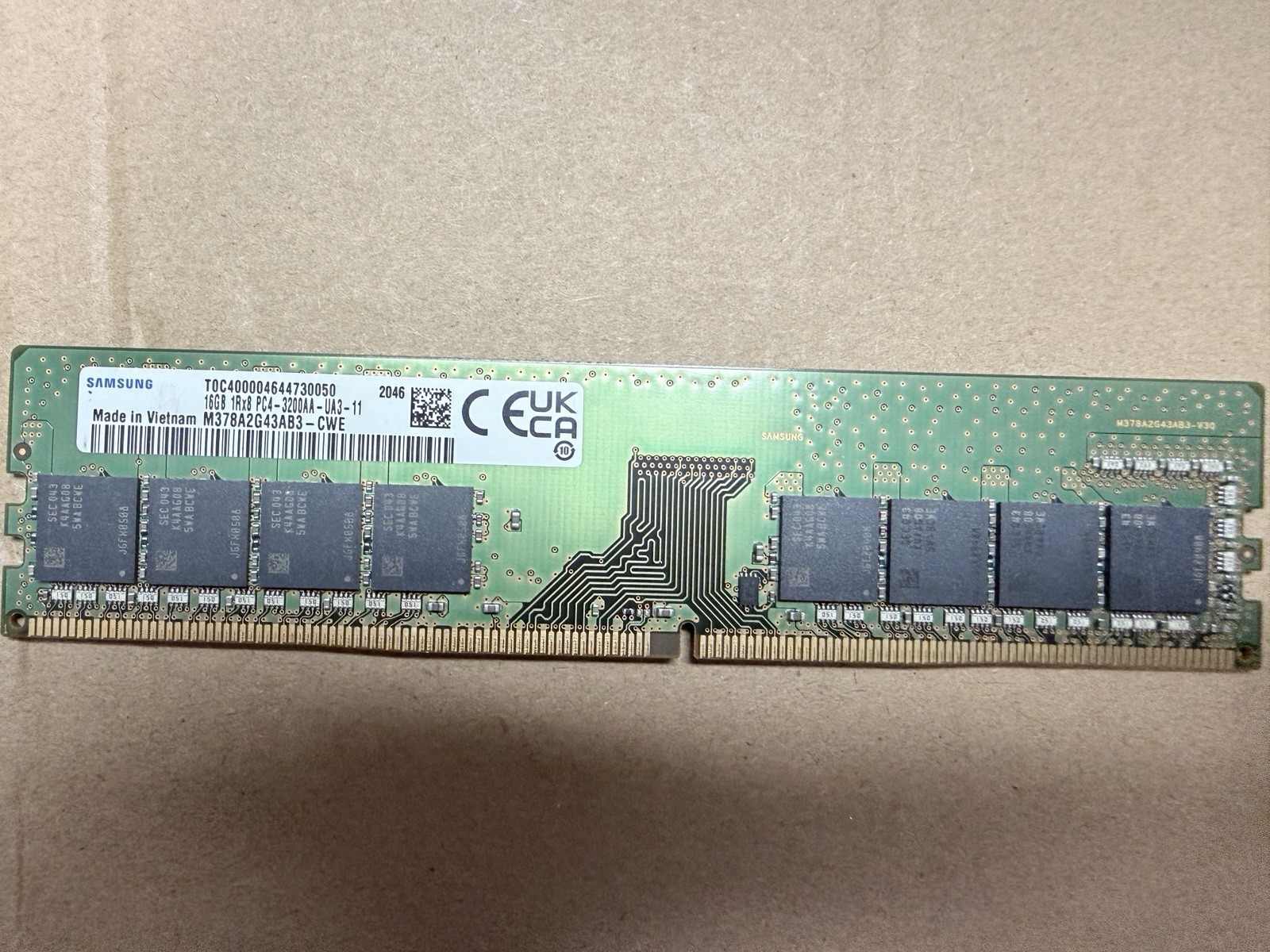 Samsung 16GB DDR4-3200 PC4-25600 1Rx8 UDIMM Desktop RAM M378A2G43AB3 Tested