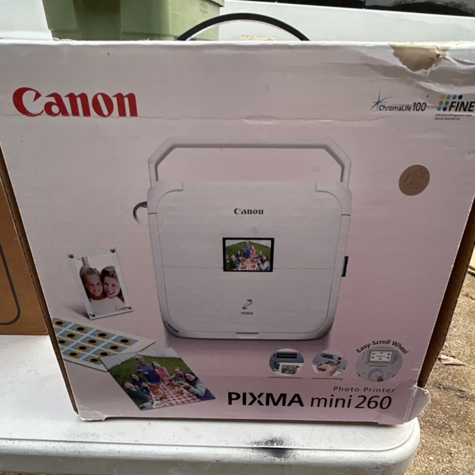 Canon PIXMA mini 260 Portable Inkjet Color Photo Printer USB 9600×2400 DPI 4x6in