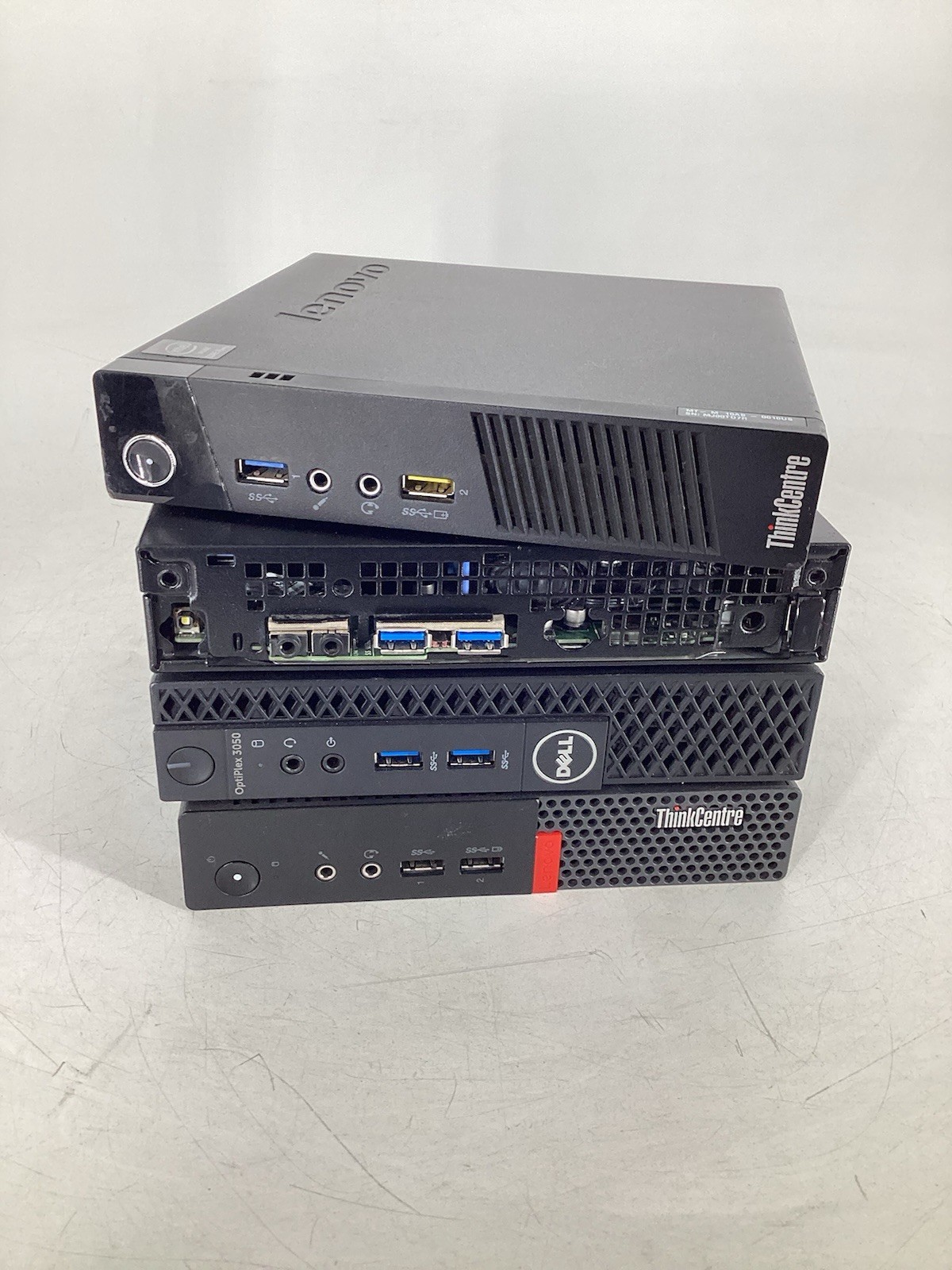 Lot of 3 Dell Lenovo Mini PCs OptiPlex 3050 M710q M93p i5 No SSD No OS