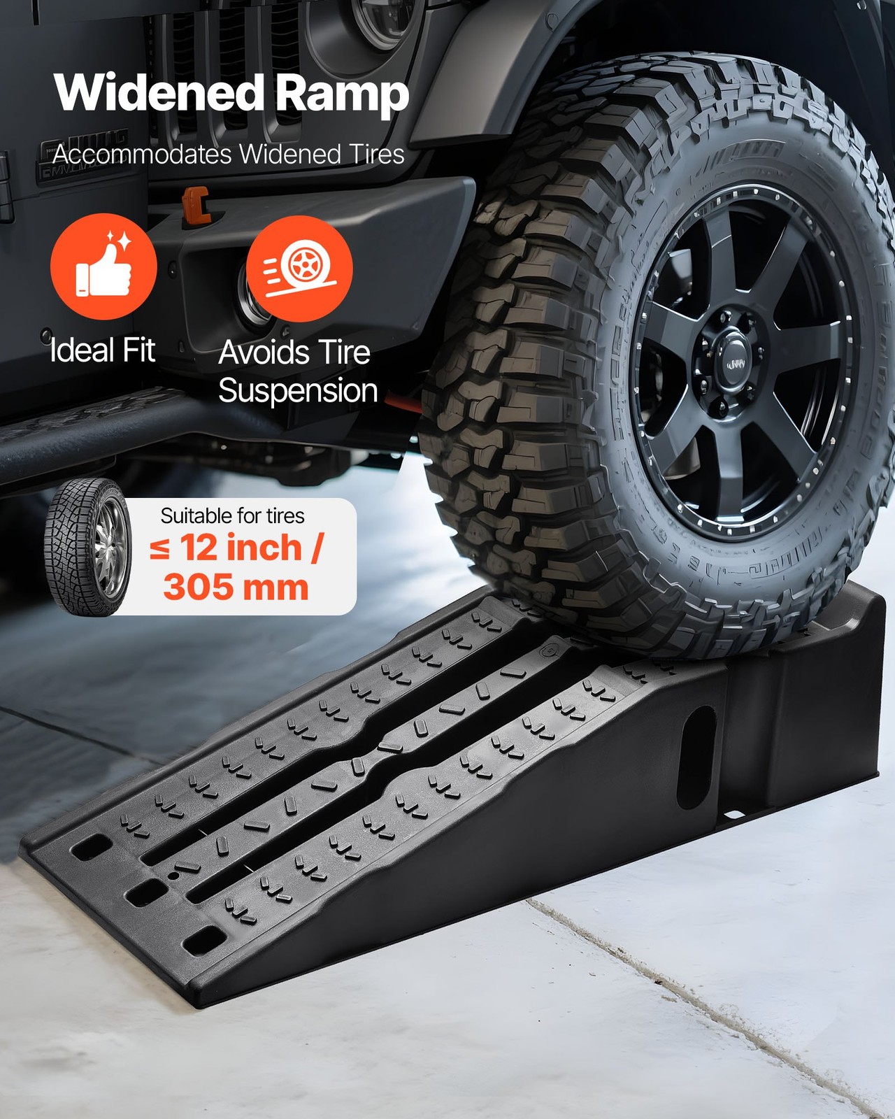 Car Ramps, 2 PCS 16000 lbs GVW Capacity, 6.7 in Lift Height, Portable High Profi