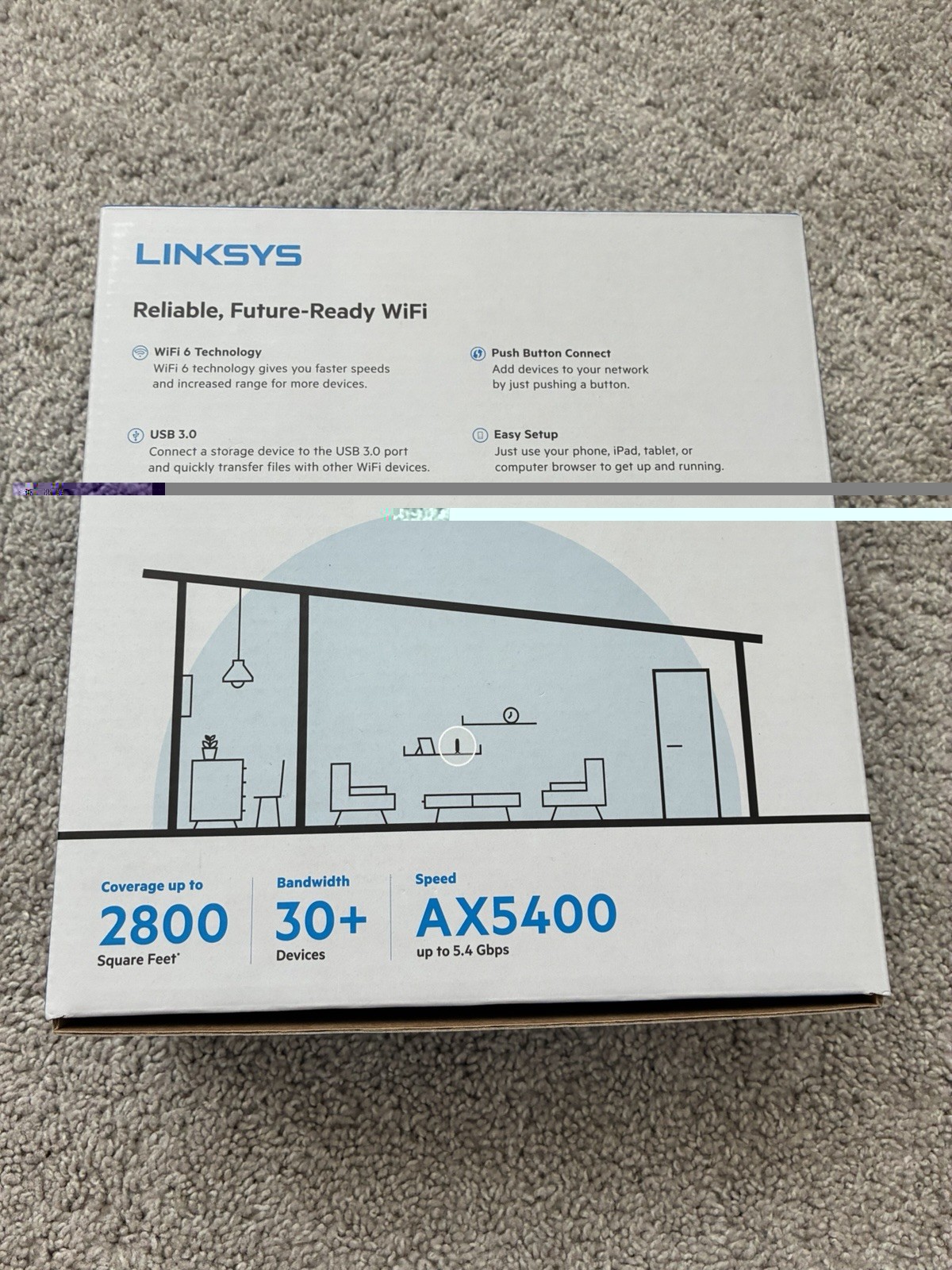 Linksys E9450 Wi-Fi 6 Dual-Band AX5400 Router – Black Excellent ++ condition