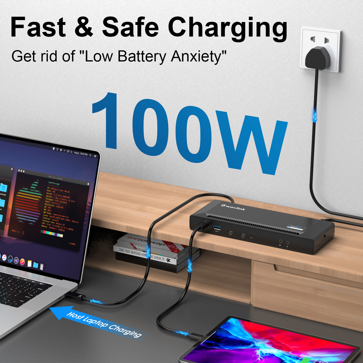 USB-C Docking Station(DL6950) 14-Port 4K Dual Display with Displaylink 65W PD