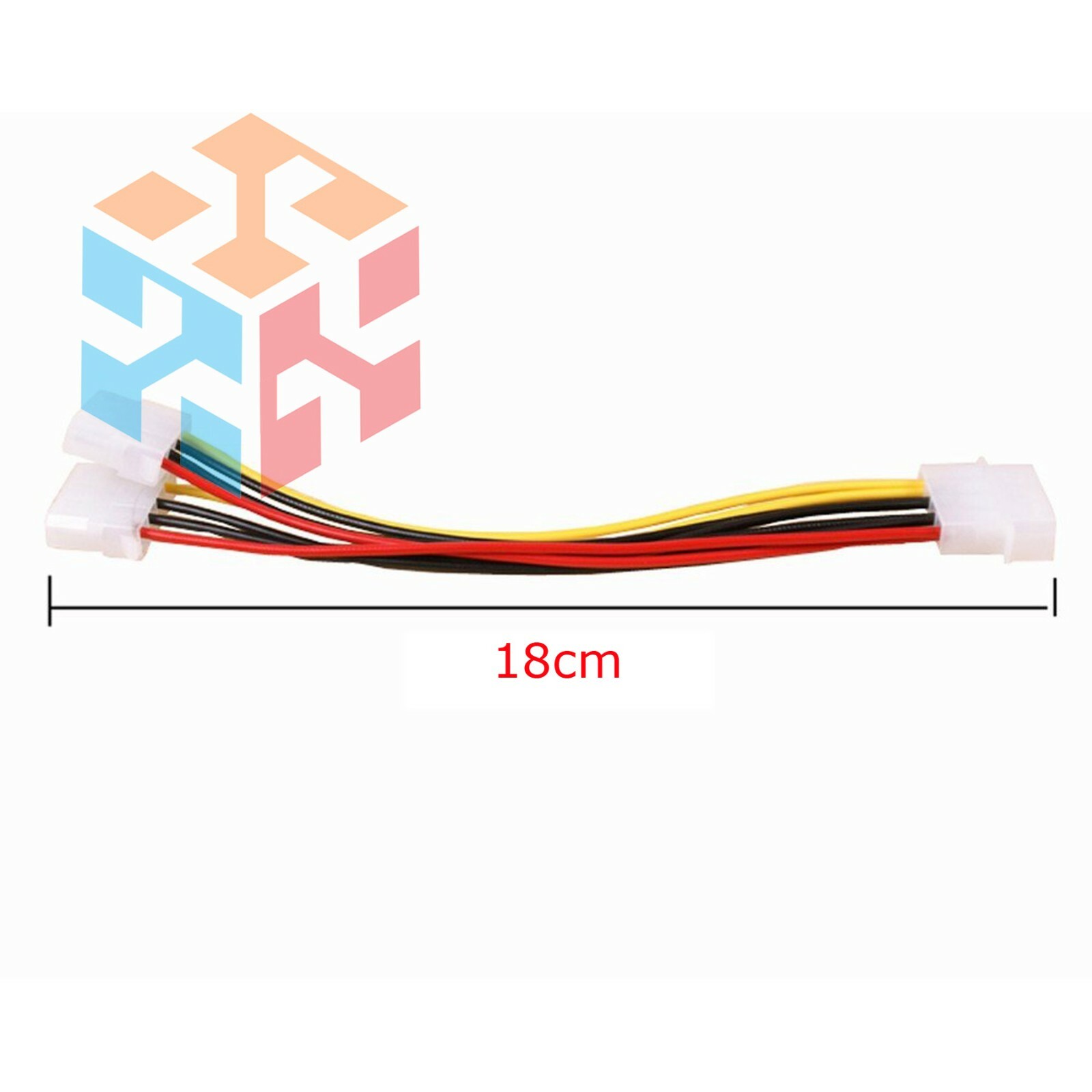 2X 4-pin Molex Male Y-Splitter 4 Pin Molex Dual Female IDE Power Cable Adapter