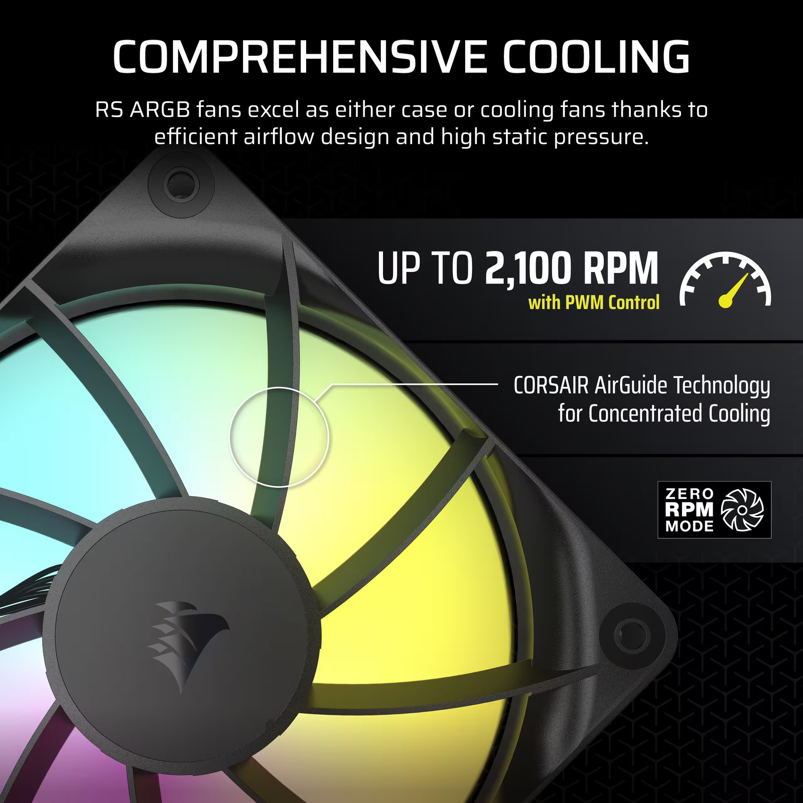 CORSAIR – RS120 ARGB 120mm PWM Fans (3-pack) – Black