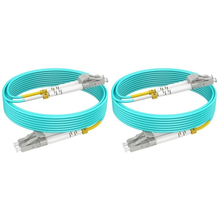2 PCS LC Multimode Fiber Patch Cables MMF OM4 Optic Duplex 3 FEET LSZH, NEW