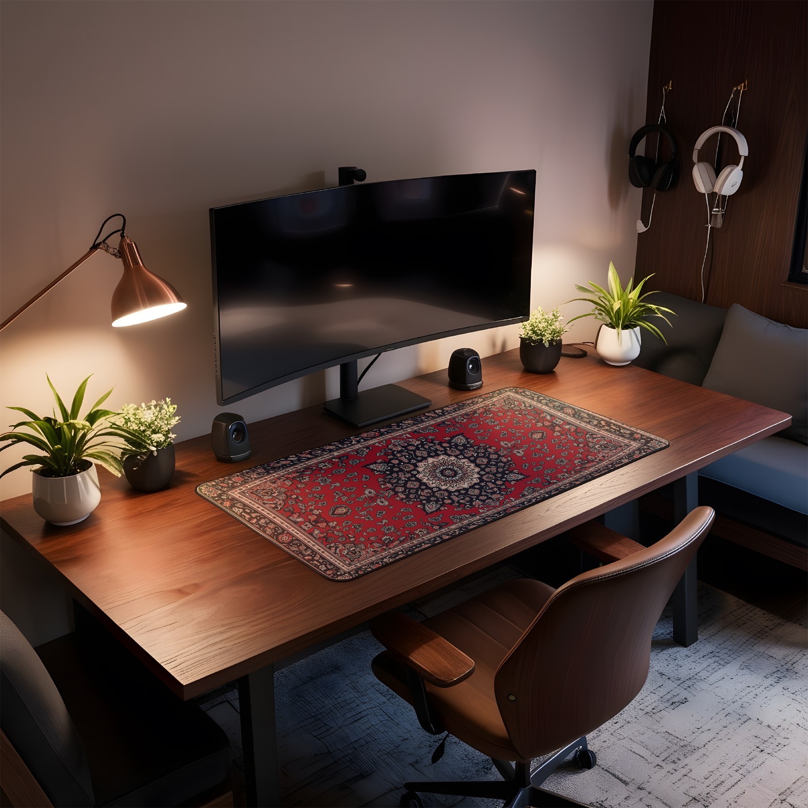 Rug Pattern Gaming Mouse Pad | Persian Rug Mouse Pad | Water Resistant Mat