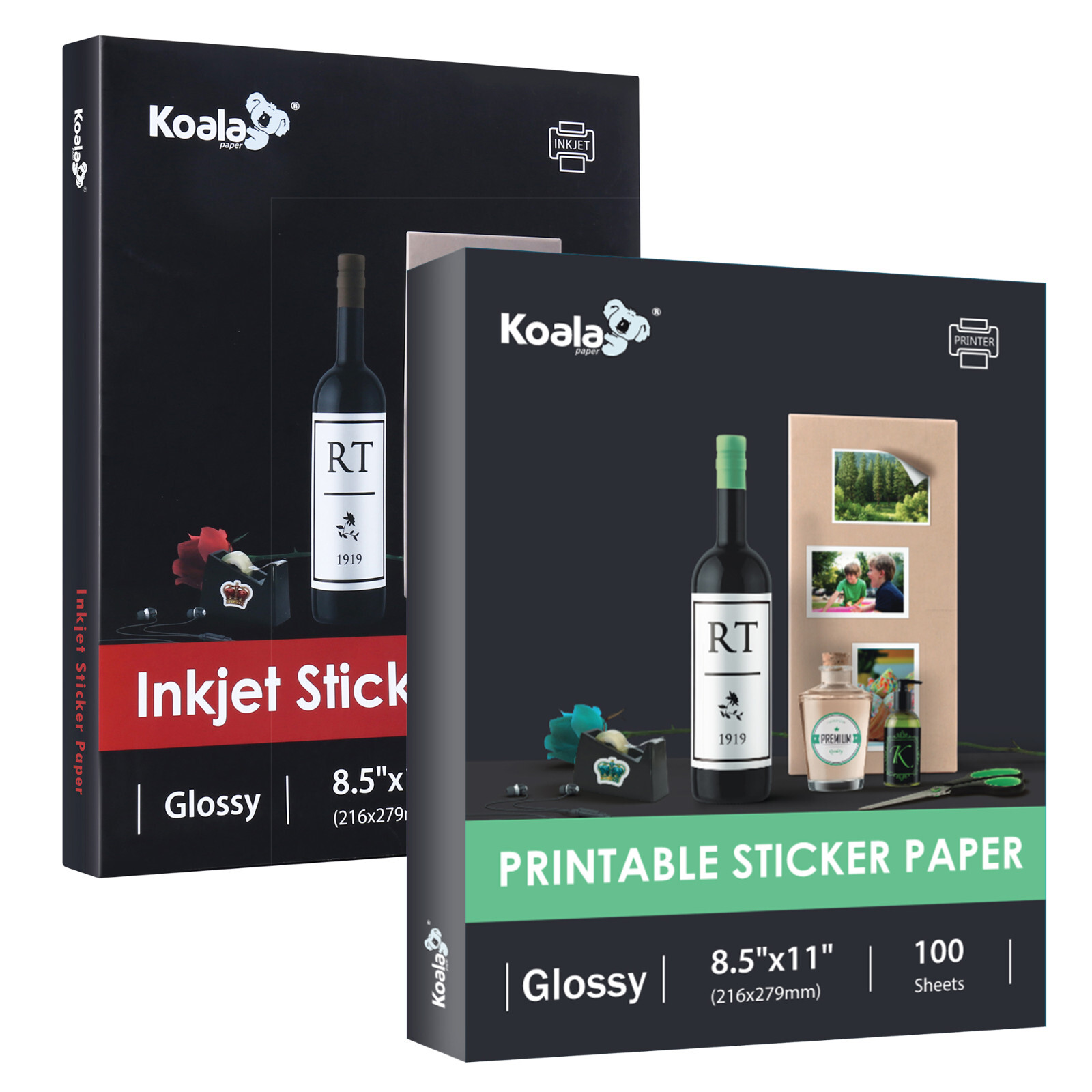 Lot 20-120 Koala Sticker Paper for Inkjet & Laser Glossy Adhesive Photo Paper