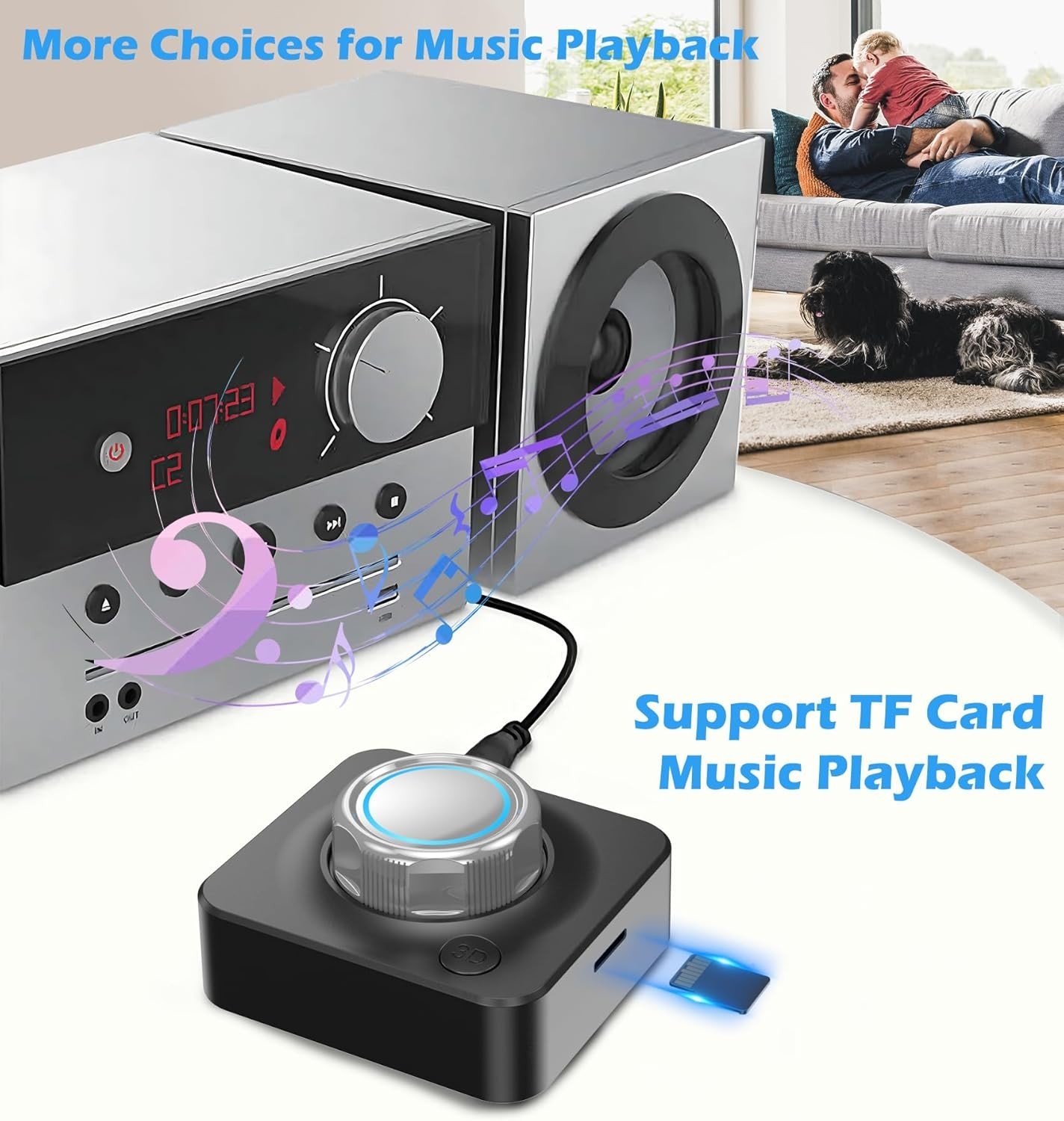 Bluetooth Receiver for Home Stereo RCA Adapter 3.5mm Wireless Audio Extender