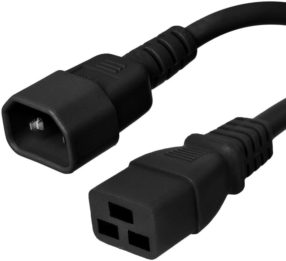 6FT IEC C14 – C19 Black Power Cord 14AWG 15A/1875W 100-250V 2M