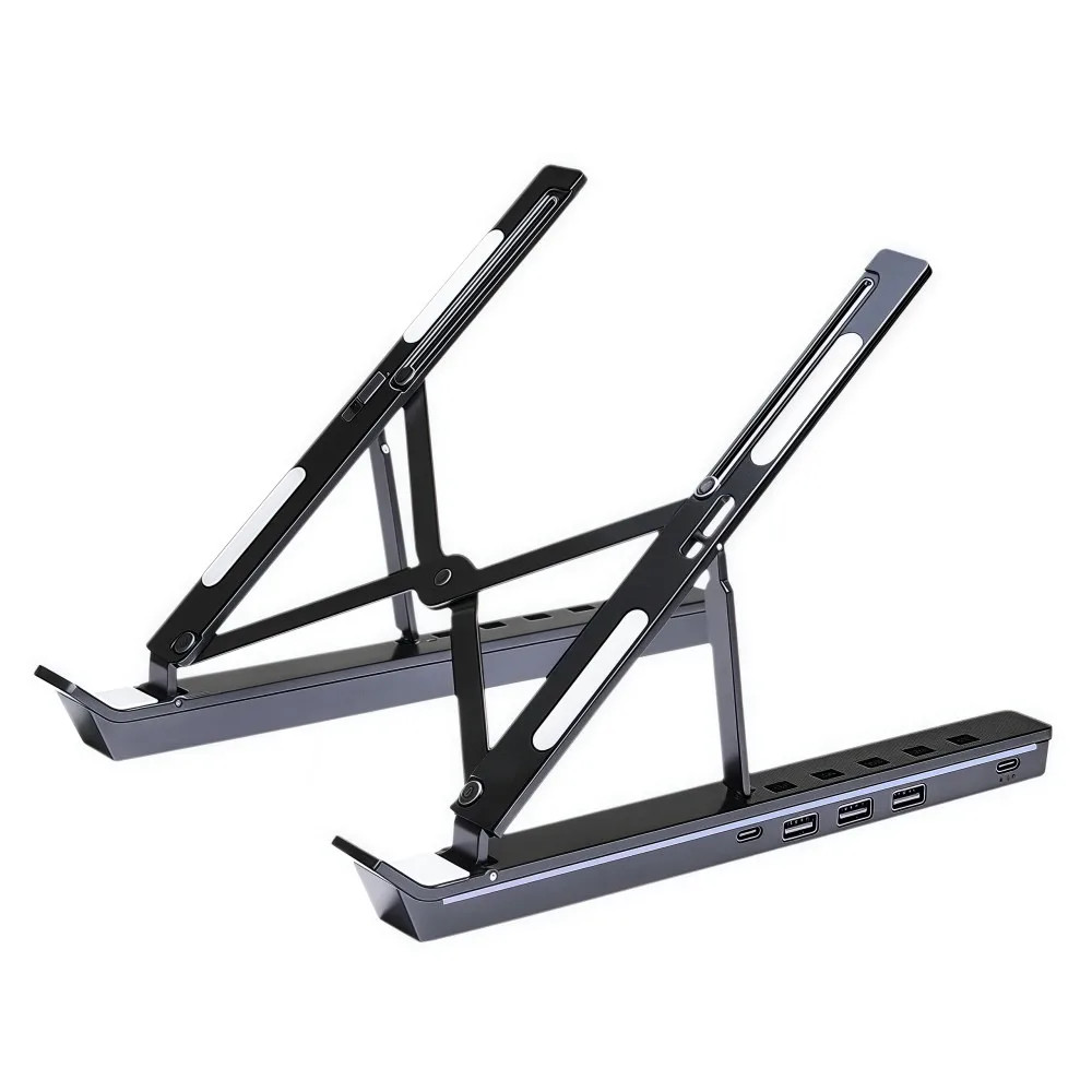 USB Docking Station Laptop Stand 4IN1 Foldable RGB Cooling Stand Aluminum Alloy