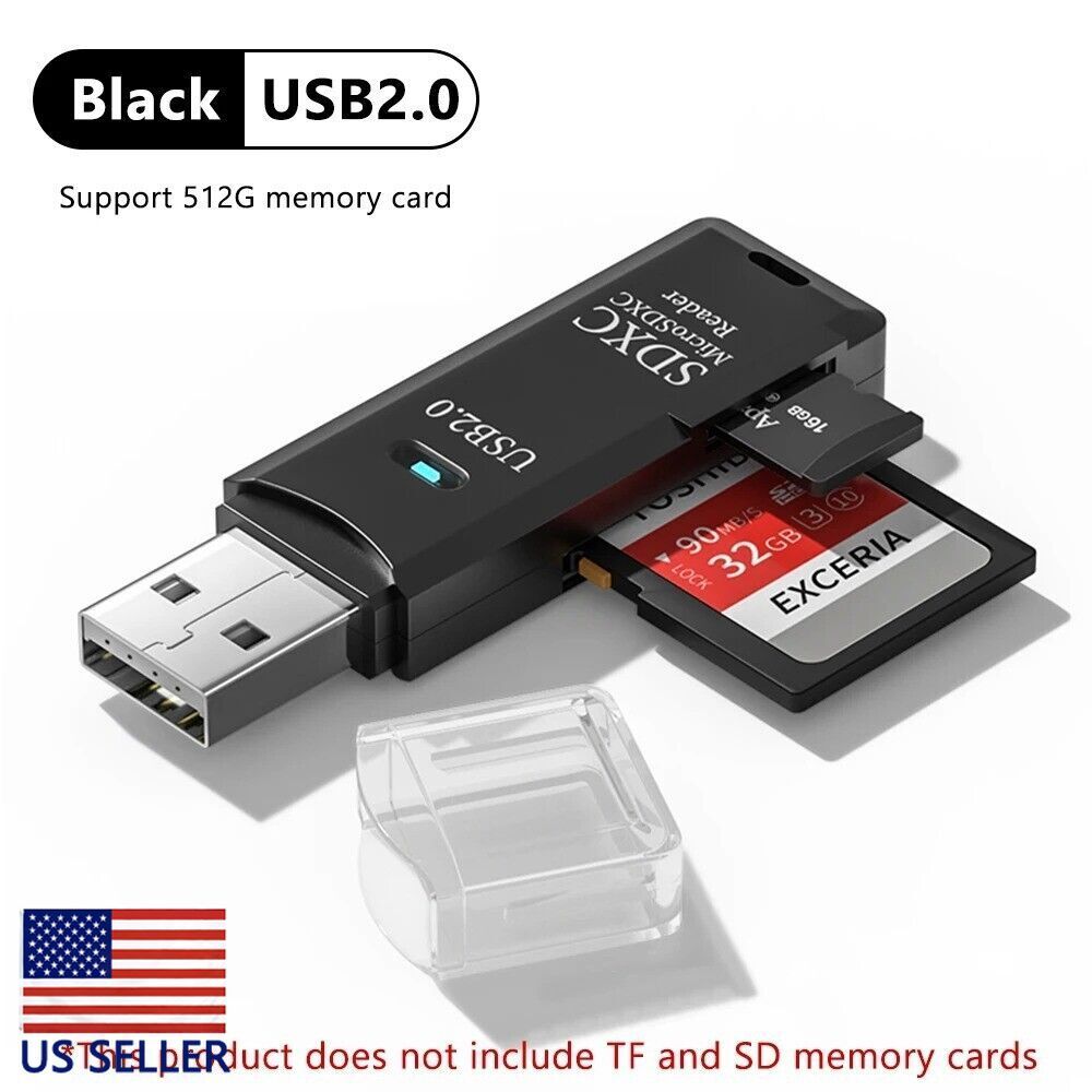 1PC NEW USB 2in1 CARD READER WRITER MICRO SD/SD USB 2.0 ADAPTER