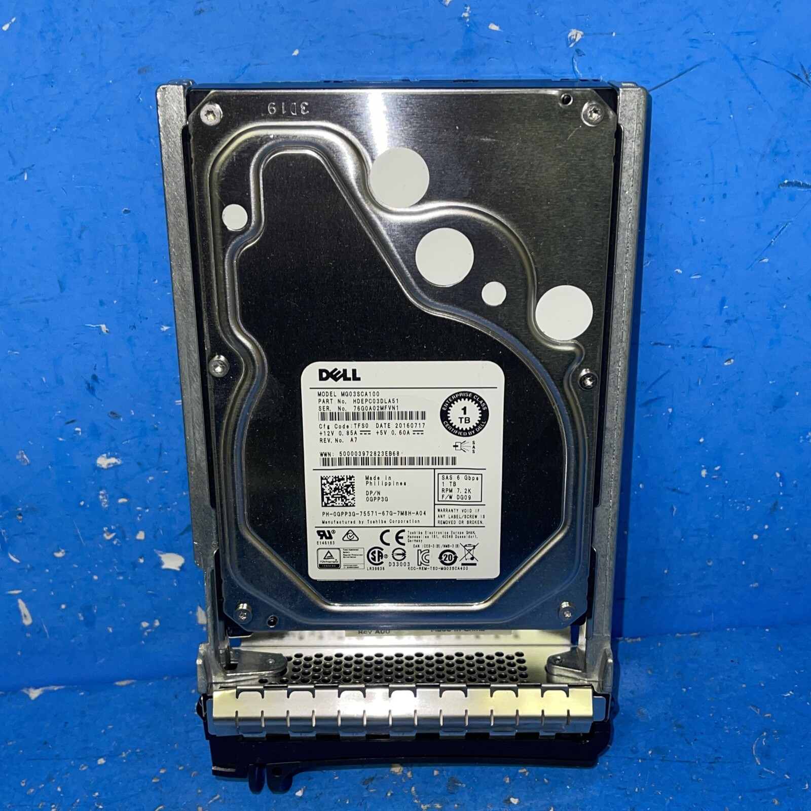 Dell 1000GB 1TB Internal 7200RPM 3.5″ GPP3G HDD MG03SCA100 WITH CADDY
