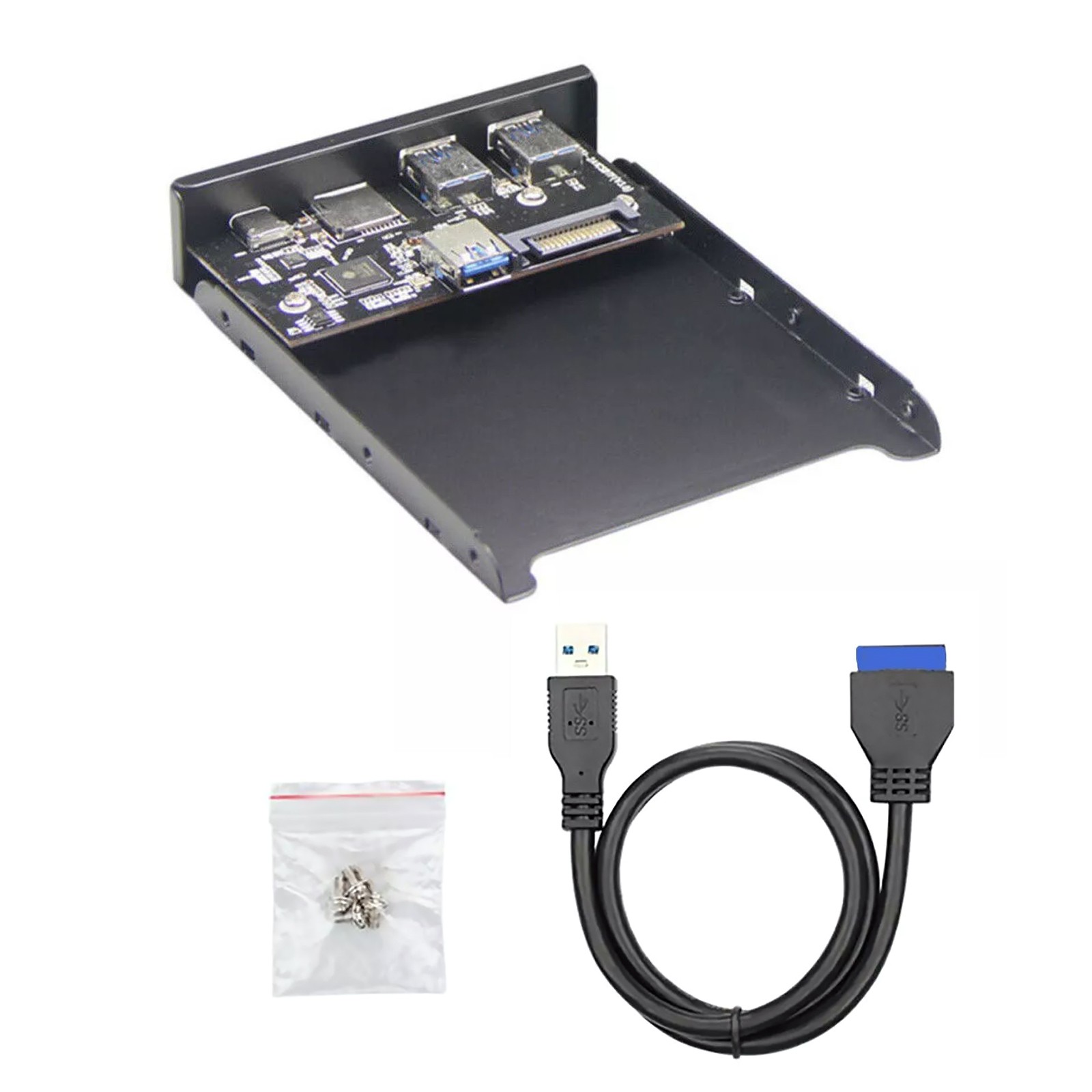 Front Panel Type-C USB 3.0 Micro SD/TF 5Gbps Data Transfer Easy Installation