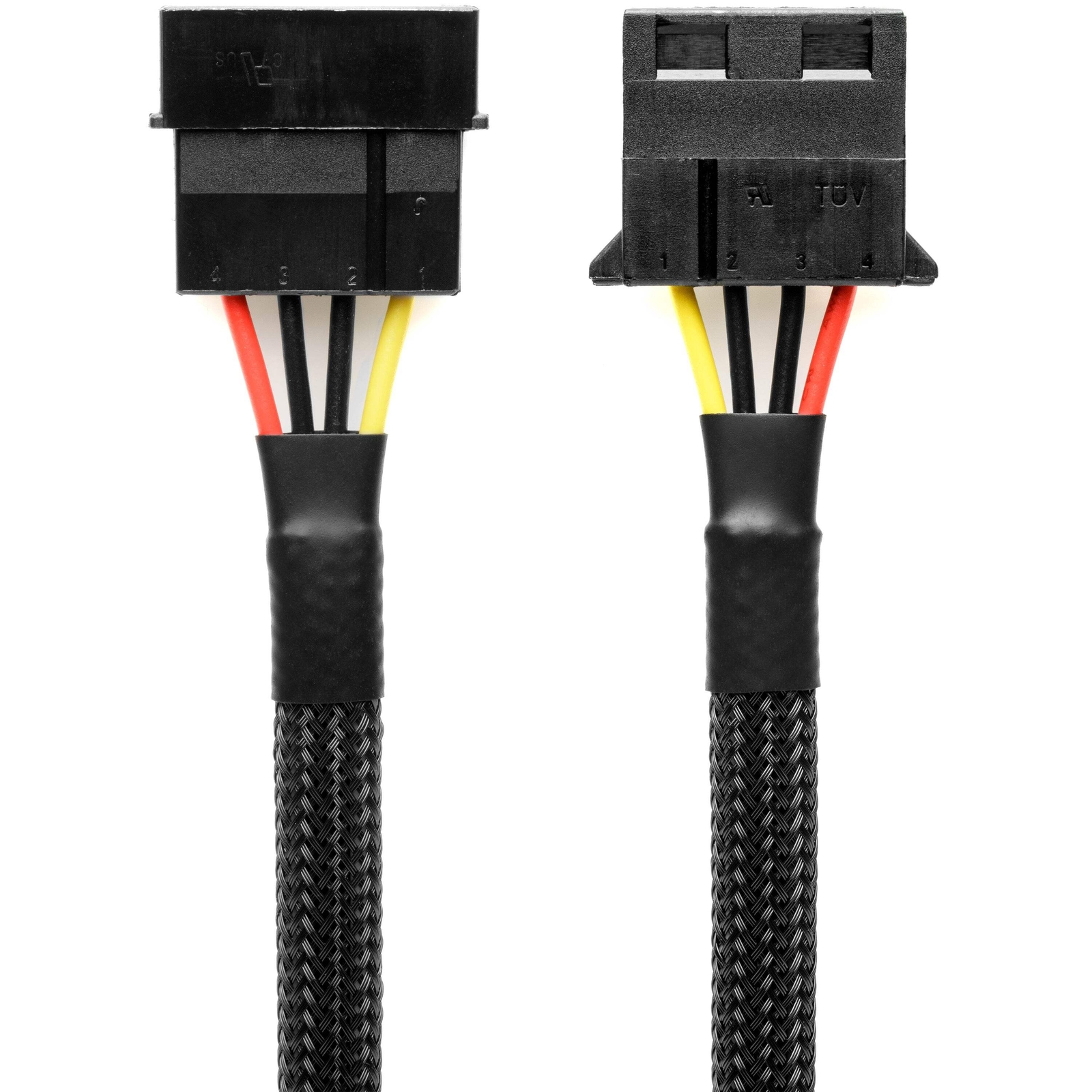 CRJ 4-Pin Peripheral Molex Power Extension Cable – 12″