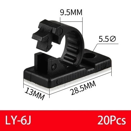 25X Cable Clips Adhesive Cord Management Organizer Wire Holders 0.5″ Clamp Black