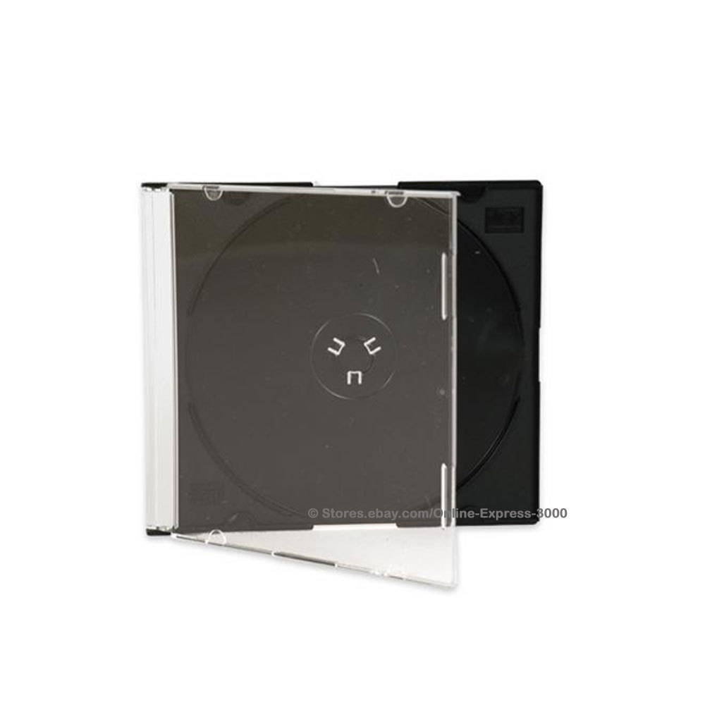 50 Slim 5.2mm Single Black CD Disc Storage Jewel Case