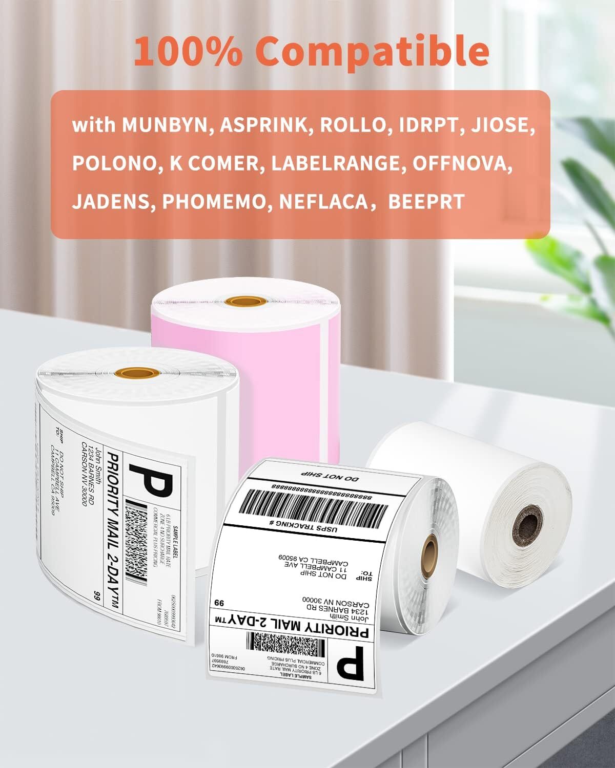250PCS 4″ x 6″ Direct Thermal Shipping Address Sticker Label for Phomemo D450BT