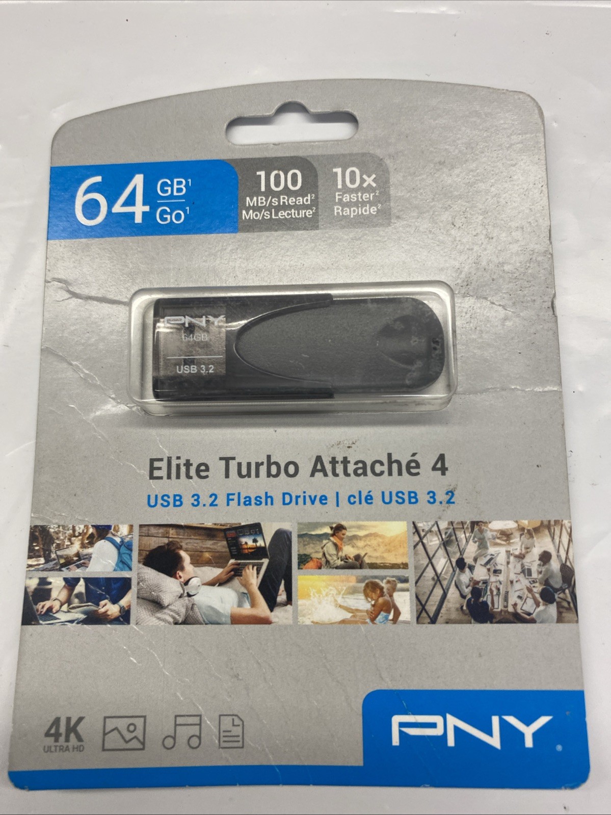 PNY – Elite Turbo Attache 4 64GB USB Flash Drive – Black. New