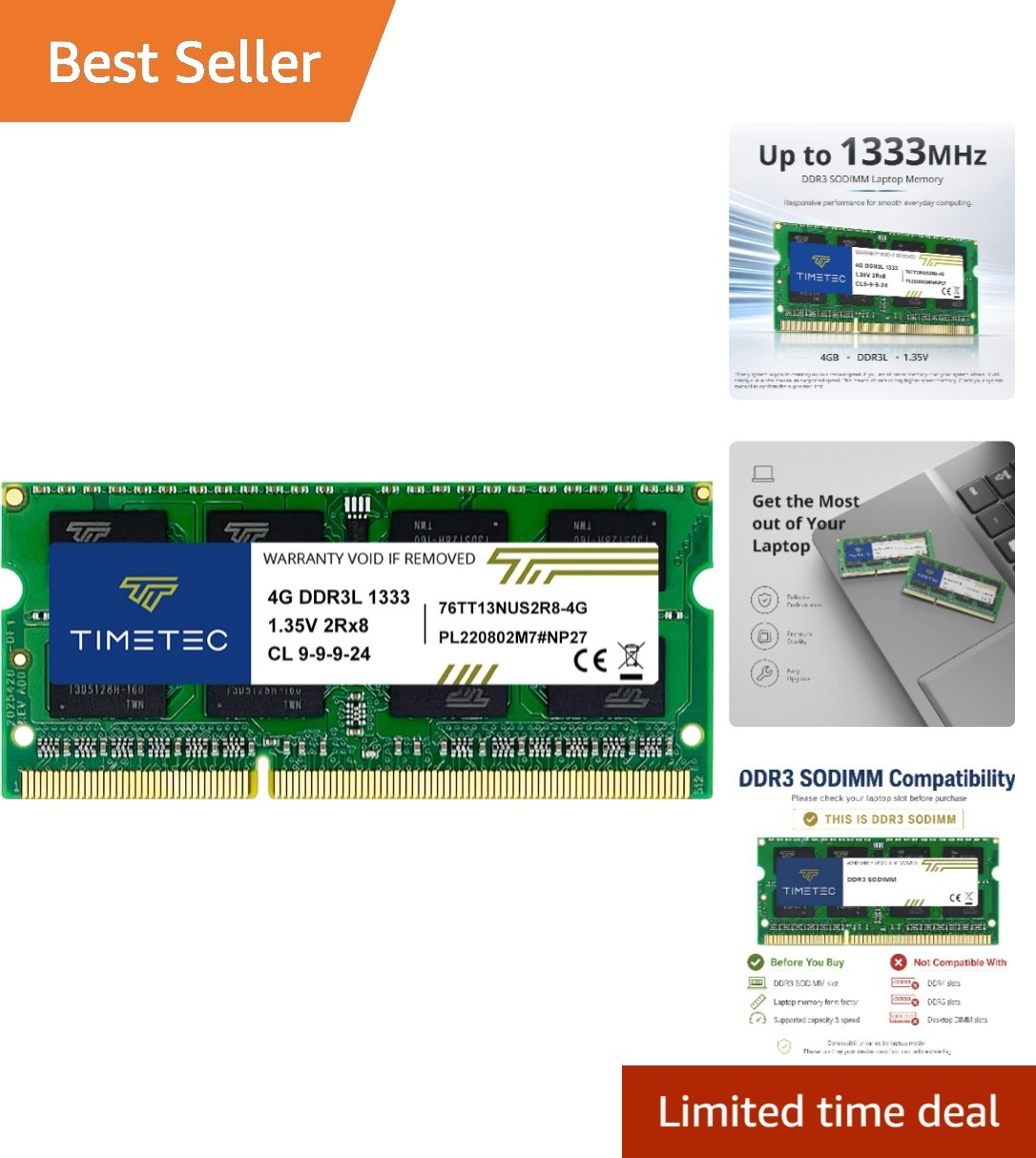 4GB Low Voltage 1333MHz Laptop RAM – SODIMM Upgrade 1.5V / 1.35V Dual Rank