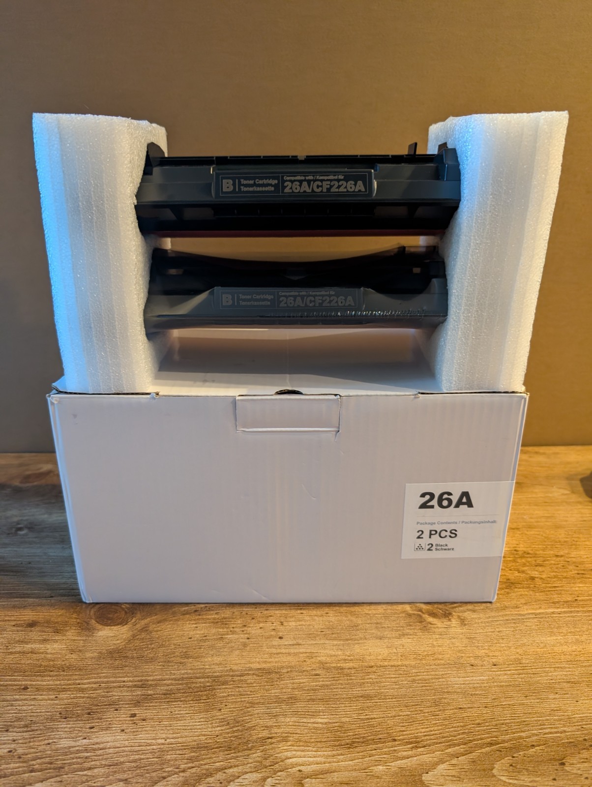 Two (2) HP Laserjet 26A CF226A Black Laser Toner Ink Cartridges High Yield
