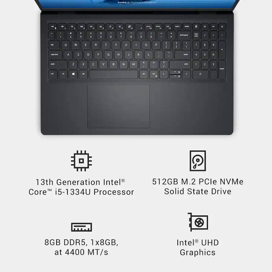 Dell LDC15250-5434 15.6″ 2K Touchscreen Laptop i5-1334U 8GB 512GB SSD