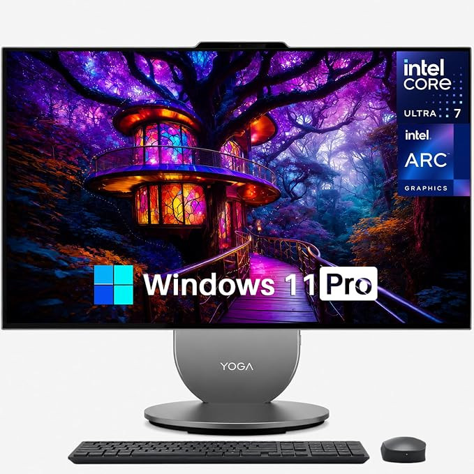 Lenovo Yoga All in one Desktop AI PC,27″ 2K IPS Display, Ultra 7 255H,16GB, 1TB