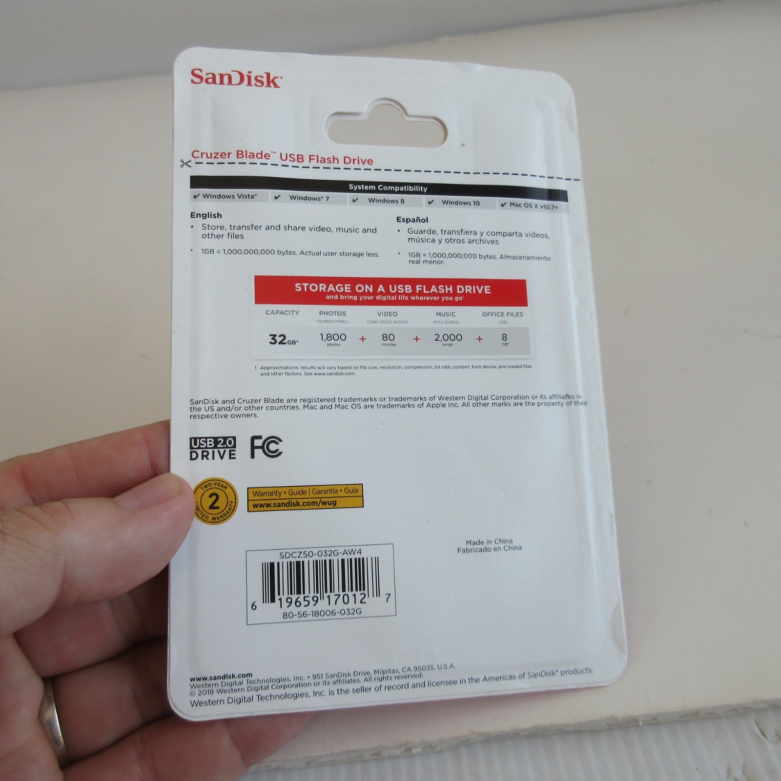 SanDisk Cruzer Blade 32GB USB 2.0 Flash Drive Thumb Memory Stick Pen SCDZ50 32G