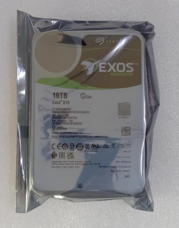 New Sealed Seagate ST16000NM004J Exos X18 16TB 7200 RPM 3.5 inch Hard Drive