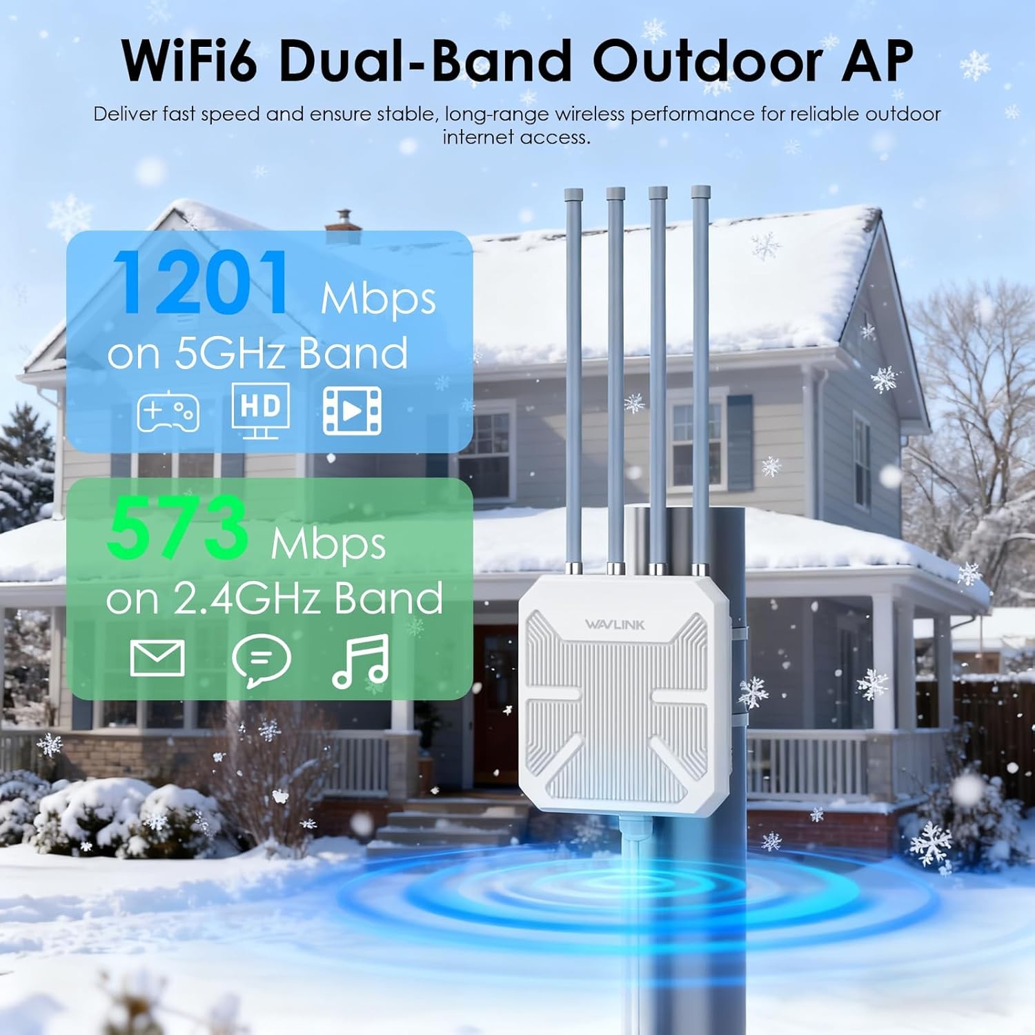 AX3000 WiFi 6 Mesh Extender Outdoor Long Range AX1800 Booster AC1200 Repeater