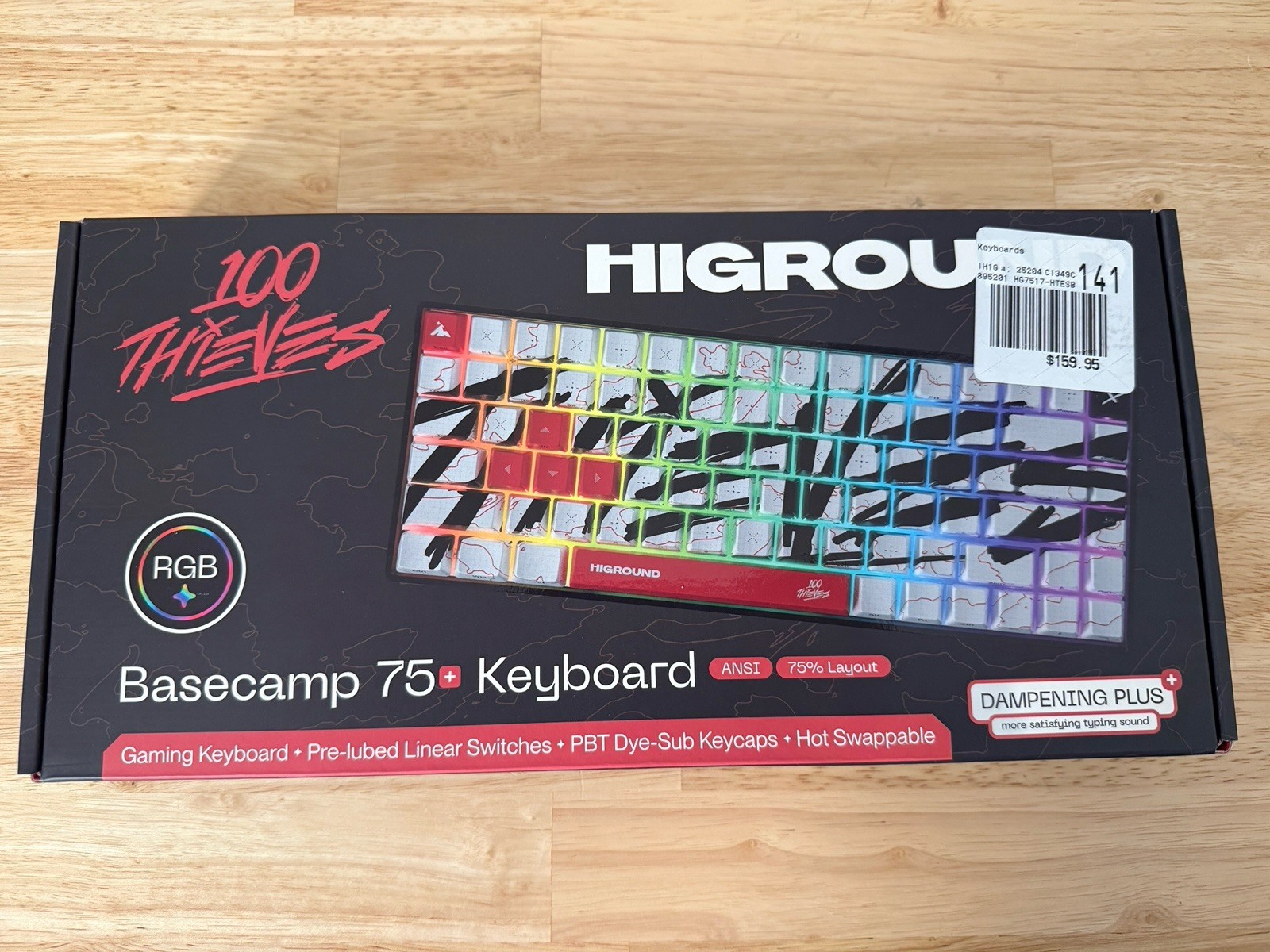 100 Thieves Higround Basecamp 75 Gaming Keyboard Team Issue With Artisan Esc Key
