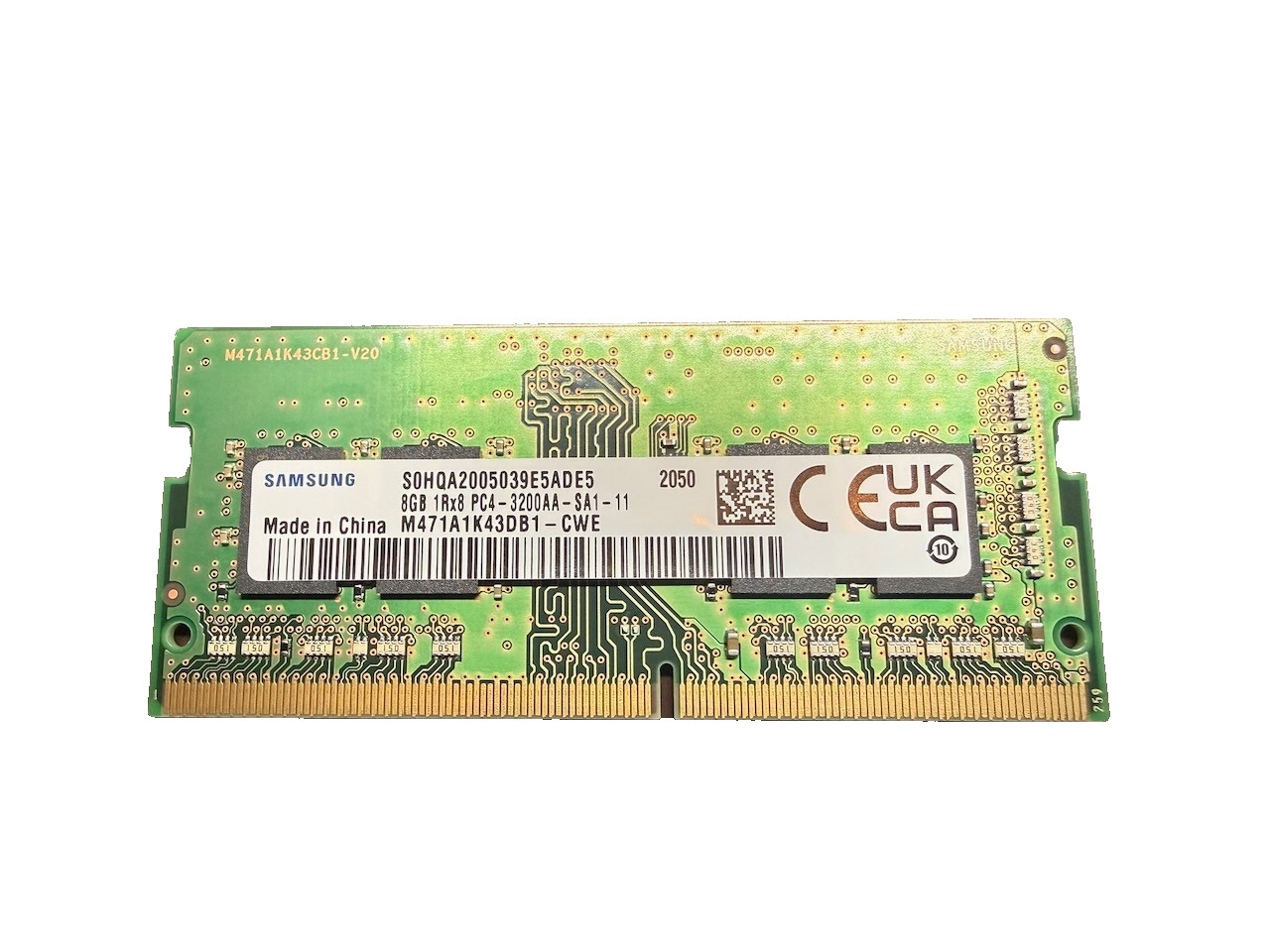 Samsung 8GB DDR4 3200 MHz PC4-25600 SODIMM Laptop Memory RAM (M471A1K43DB1-CWE)