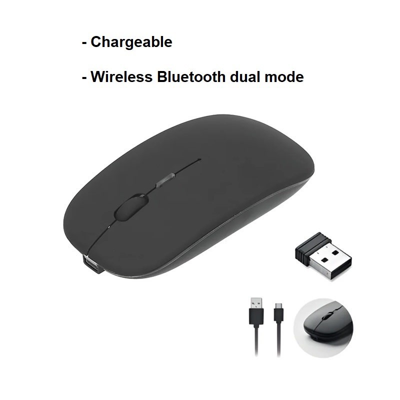 (2PCS) Rechargeable Silent Business Wireless & Bluetooth Mouse