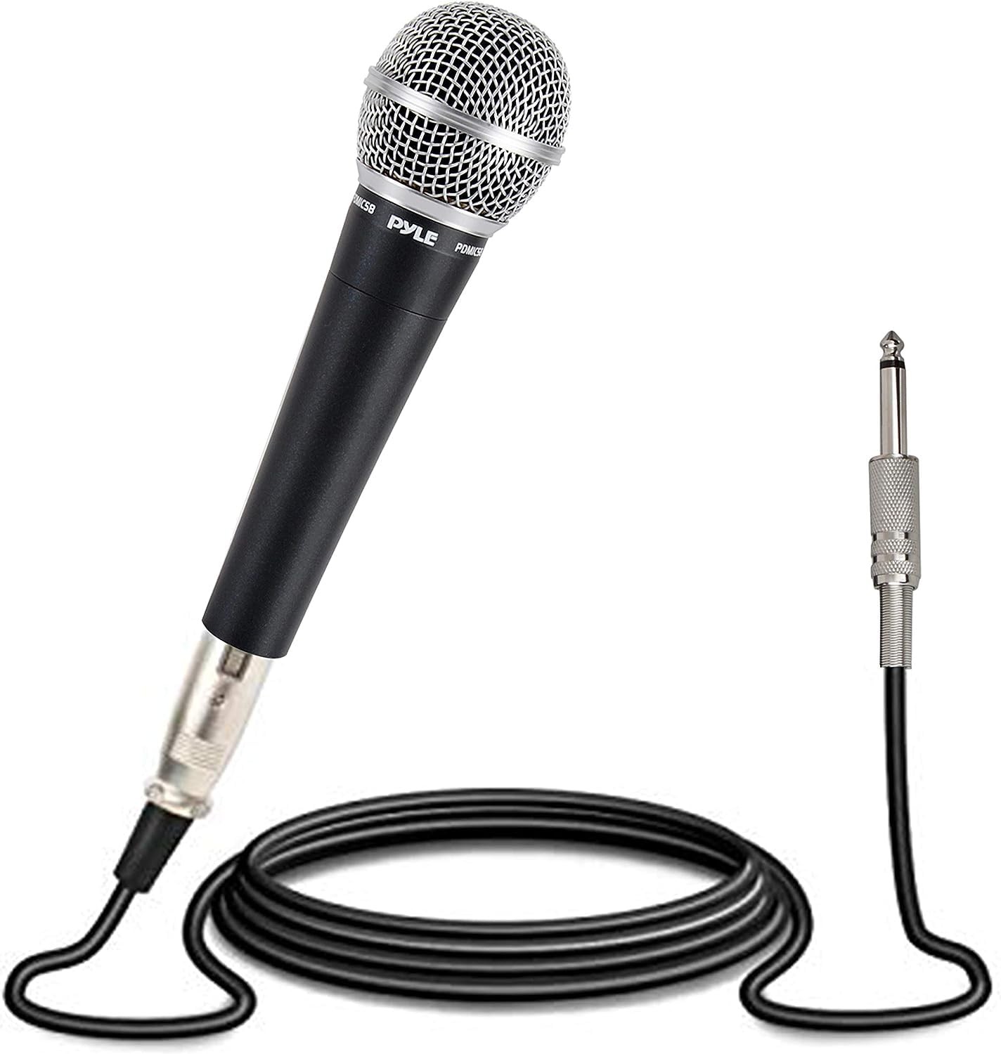 Pyle PDMIC58 Dynamic Cardioid Microphone XLR Cable 15ft Unidirectional Black