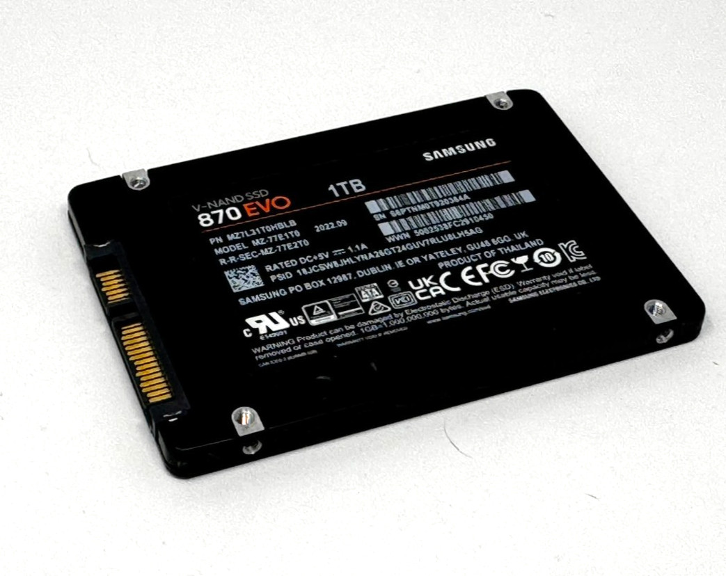 Authentic Samsung 870 EVO 1TB Internal SSD SATA Excellent 99% Life Remaining
