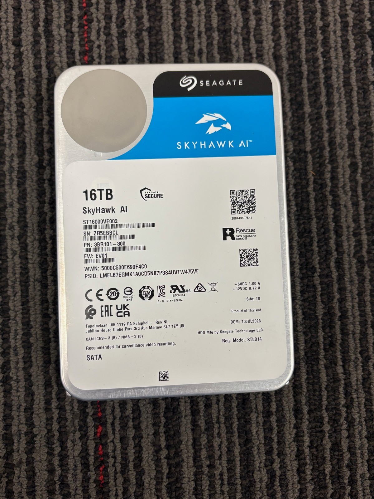 Seagate SkyHawk AI 16TB HDD, SATA, 3.5” Surveillance Internal Hard Drive…