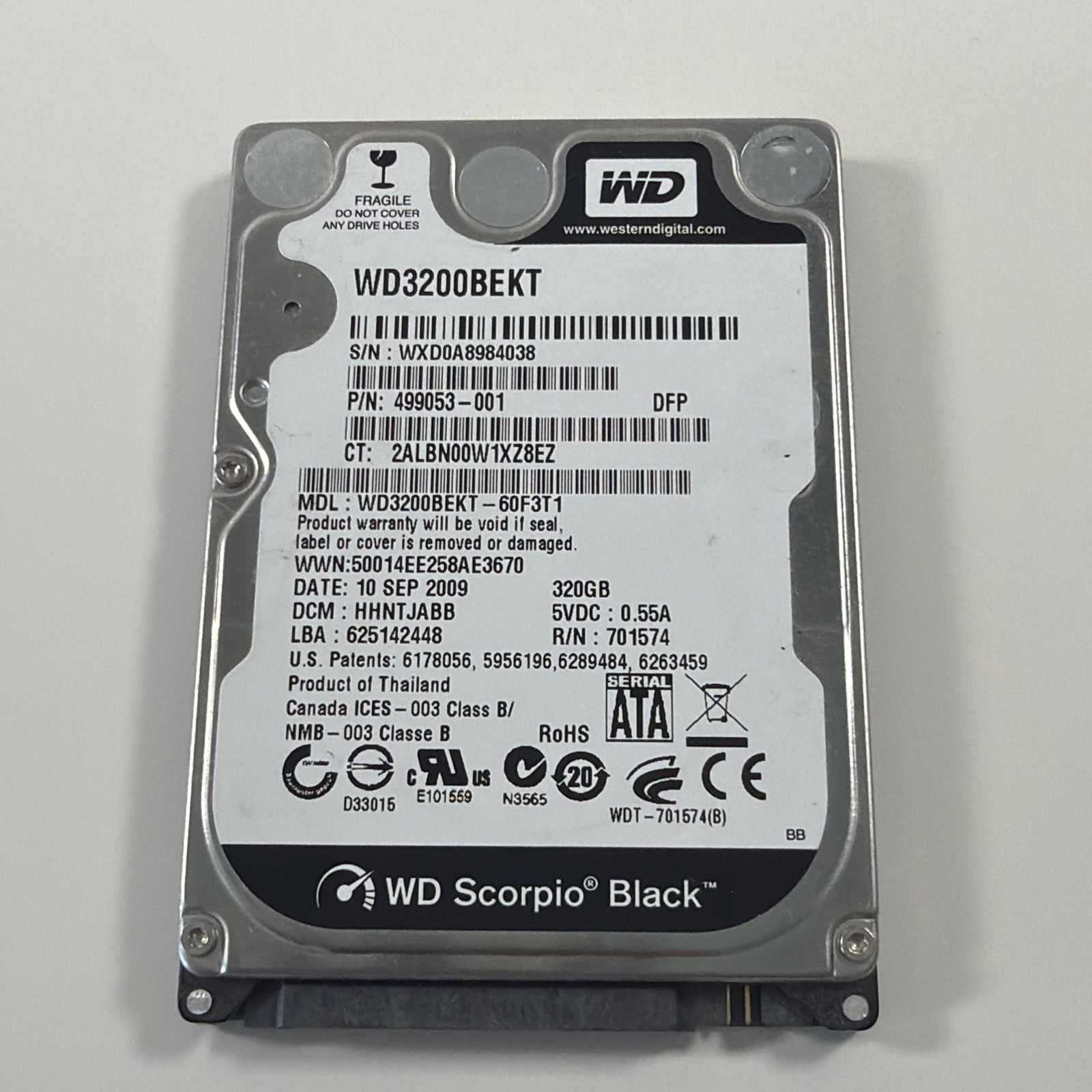 Western Digital Scorpio Black 320GB Internal 7200RPM 2.5″ (WD3200BEKT) Tested