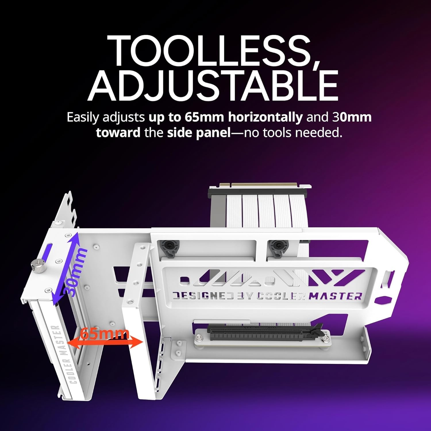 Vertical GPU Holder Kit V3 White – Adjustable PCIe 4.0 & 5.0 for ATX/Micro ATX