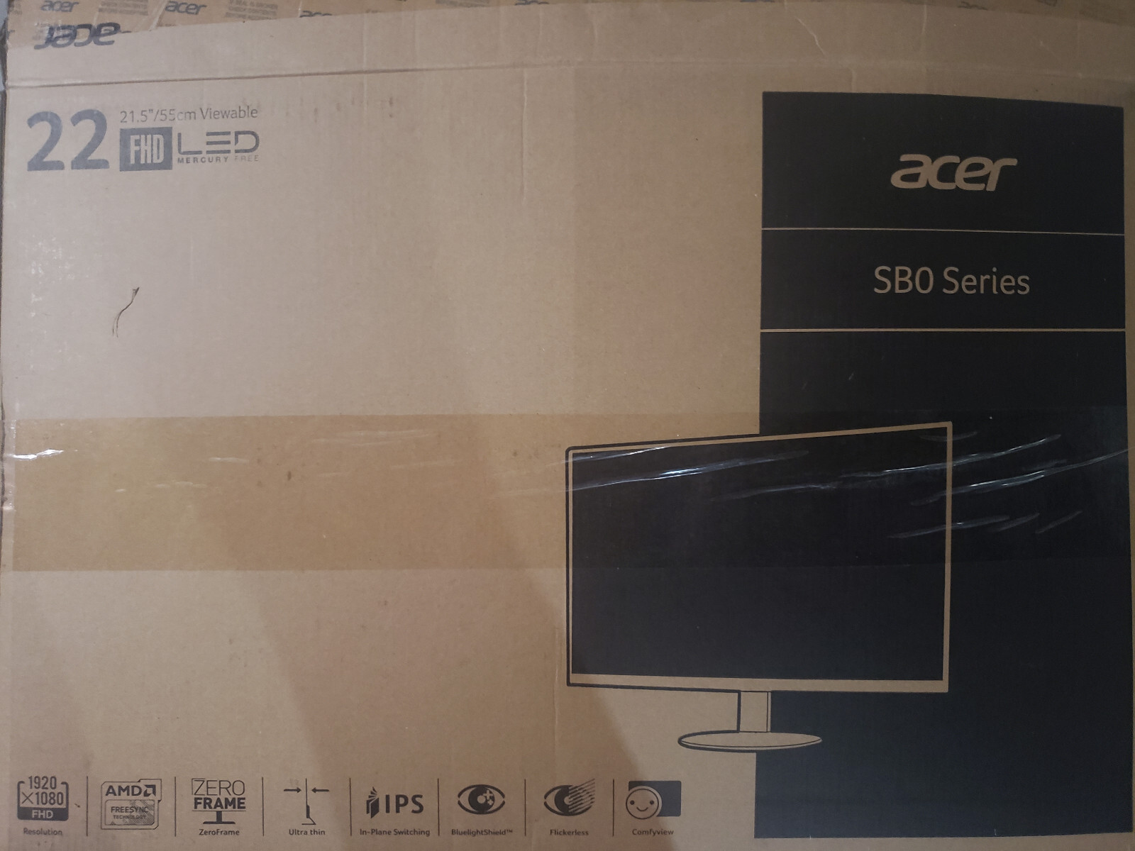 Acer SB220QBI 21.5 inch Widescreen IPS Computer Monitor Thin