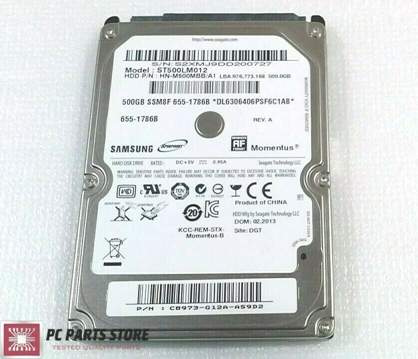 Seagate Samsung Spinpoint M8 500GB Hard Drive 2.5″ SATA 6Gb/s 5400RPM ST500LM012