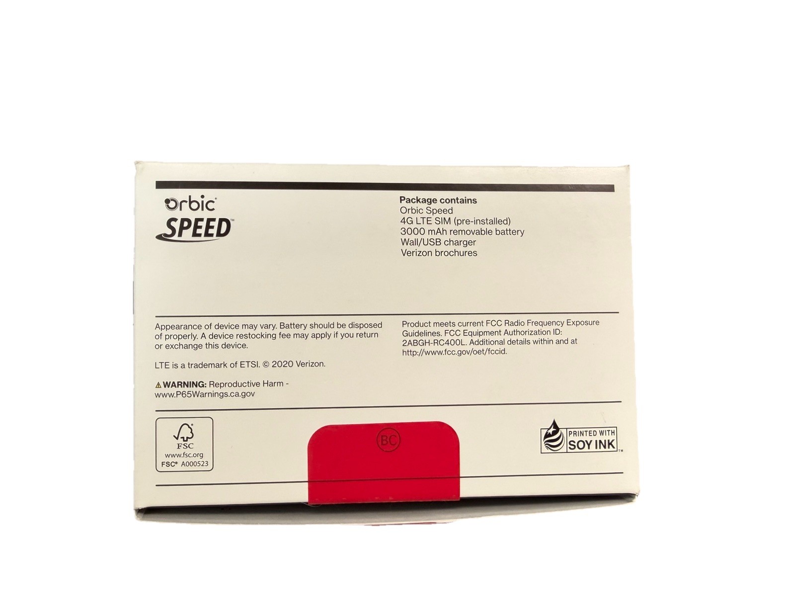 Verizon Orbic Speed ORB400LBVZRT Hot Spot retail $130