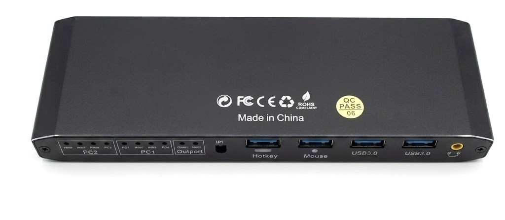 4K Ultra HD USB 3.0 KVM 2×2 Matrix Switch PC1/PC2 Selector – Unit Only
