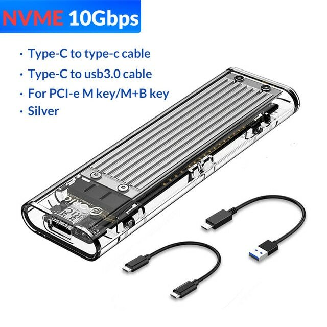 ORICO M.2 NVMe & SATA Hard Drive Enclosure USB 3.1 Gen 2 10Gbps Type-C SSD Cases