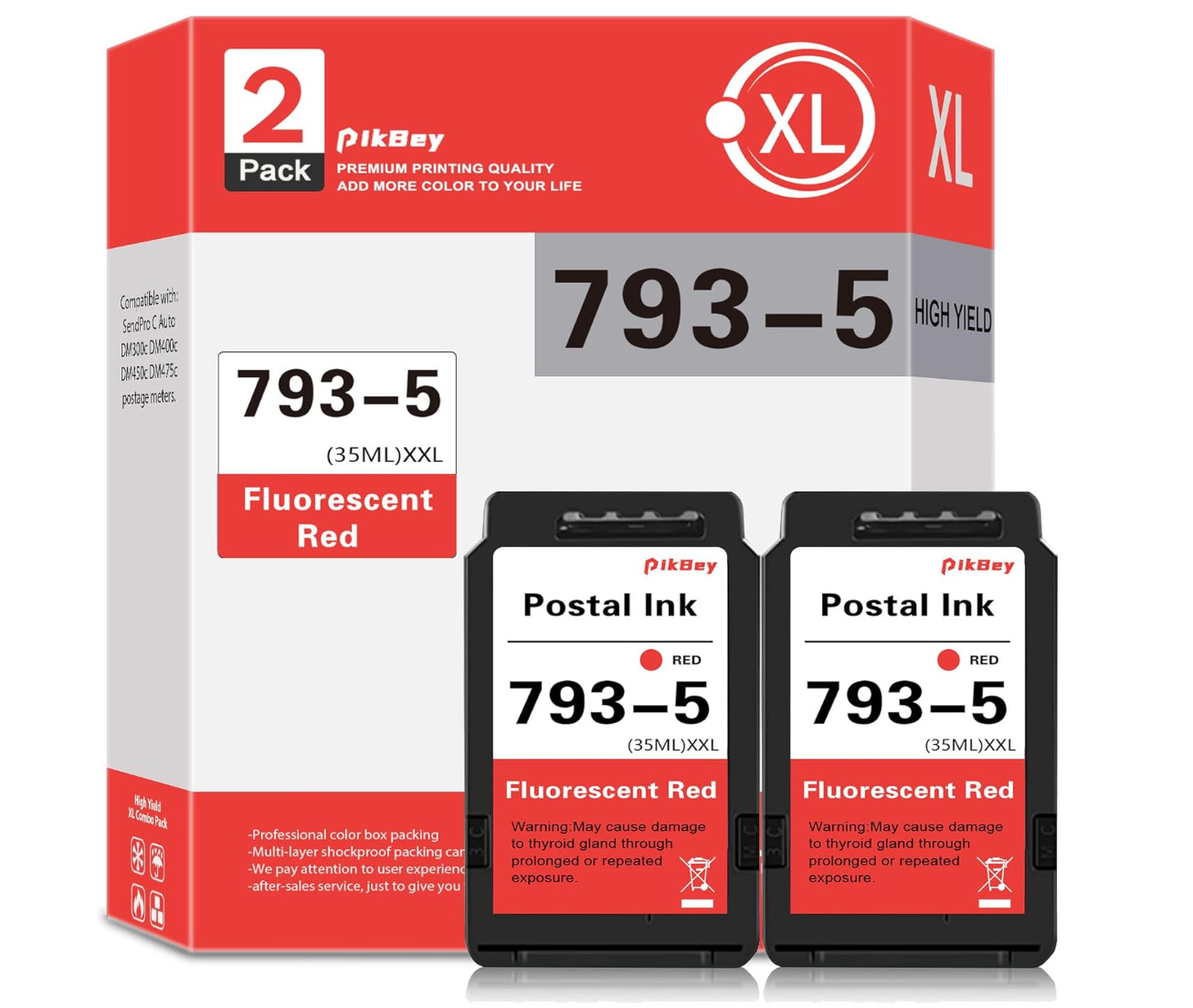 SL-793-5 Ink Cartridge Replacement for Pitney Bowes DM100, DM200 Red Ink – T