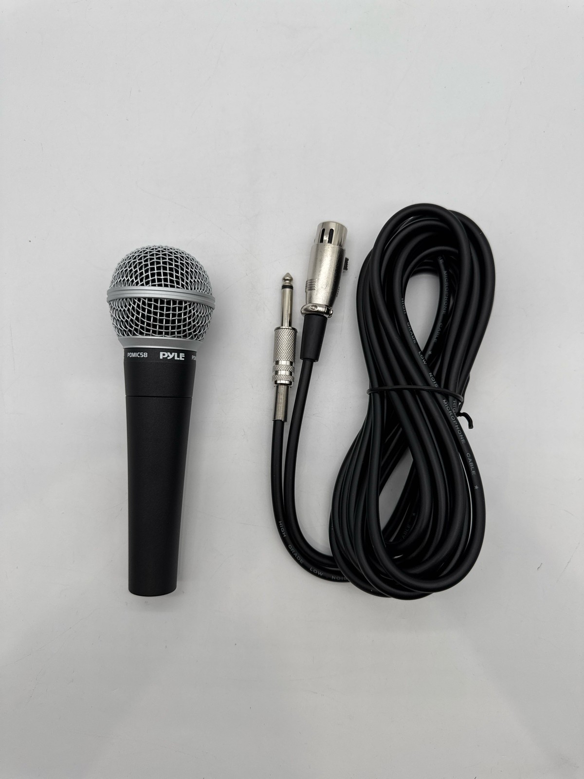 Pyle PDMIC58 Dynamic Cardioid Microphone XLR Cable 15ft Unidirectional Black
